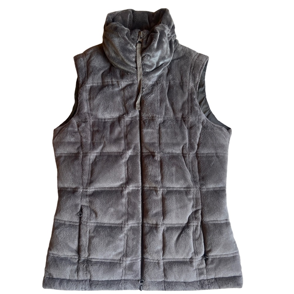 Athleta Women's Brown Puffer Quilted Vest Full Zip XXS Goose Down Athleisure